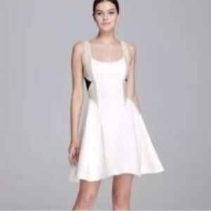 Alice & Olivia Lambskin Leather Inset Dress